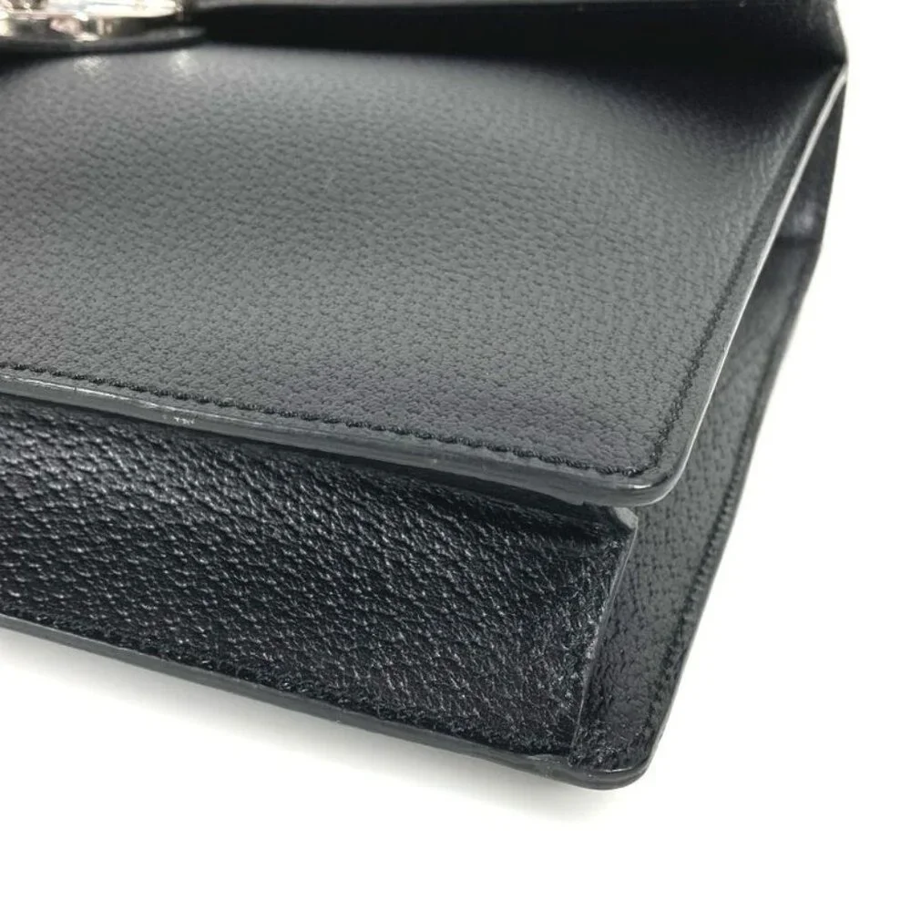 Gucci Handbag Logo Leather Black